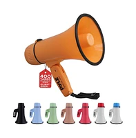 Pyle Portable Megaphone with Siren, 20 Watt Power, Aux Input for MP3, Automatic Siren, Lightweight