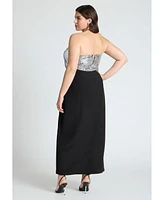 Eloquii Plus Sequin Bodice Fitted Maxi Dress