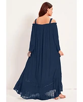 June + Vie Plus Size June + Vie Off-The-Shoulder Sundrop Maxi Dress