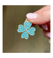 The Lovery Turquoise Bead Lucky Clover Charm 14K Gold