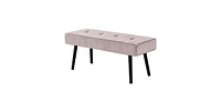 Slickblue Mid-Century Corduroy Upholstered End of Bed Bench with Wooden Legs for Stylish Bedroom Storage