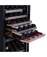 Newair Estate 24 inch 160 Bottle Wine Fridge Dual Zone in Stainless Steel