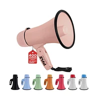 Pyle Portable Megaphone with Siren, 20 Watt Power, Aux Input for MP3, Automatic Siren, Lightweight