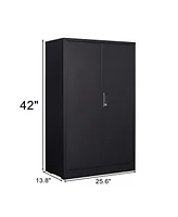 Boyel Living Metal Storage Cabinet with Locking Doors and Adjustable Shelf, Folding Filing
