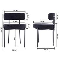Dyhome Kitchen Chairs Mid-Century Modern Dining Chairs Set of 6, Kitchen Dining Room Chairs, Polyester Upholstered Wishbone Dining Chair