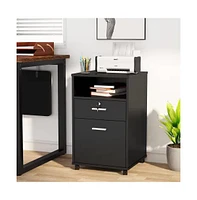 Slickblue Rolling 2-Drawer Mobile File Cabinet Printer Stand Office Cart on Wheels