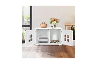 Slickblue Modern Large Ventilated Private Divider Cat Litter Box for Odor Control