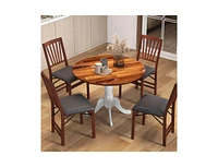 Solid Wood Round Kitchen Dining Table with Legs and Top