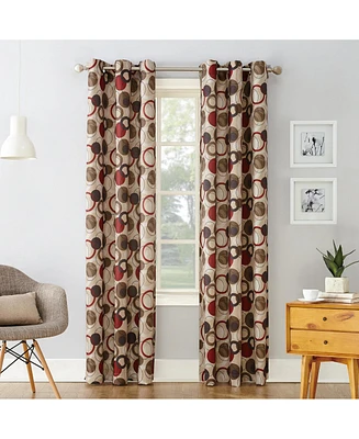 Celestial Print Semi-Sheer Grommet Curtain Panel