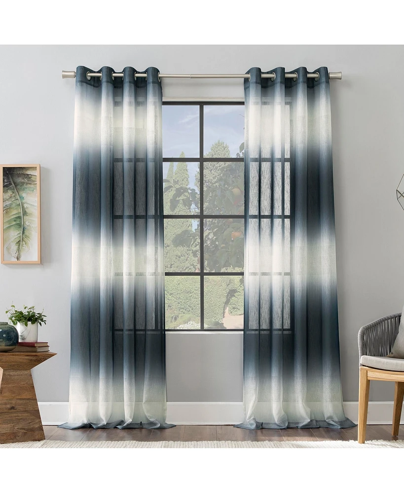 Scott Living Atlantic Ombre Open Weave Sheer Grommet Curtain Panel