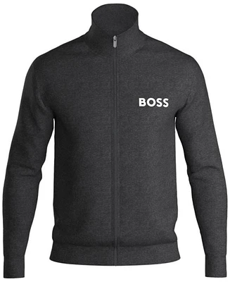 Hugo Boss Men's Ease Logo-Print Full-Zip Terry Jacket