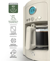 Willow Kitchen 12 Cup Coffee Maker – Programmable Brewing Options with Timer, Beautiful Design, Glass Pot