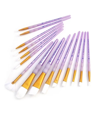 Royal & Langnickel Crafter's Choice Synthetic White Taklon Paint Brushes, 15pc