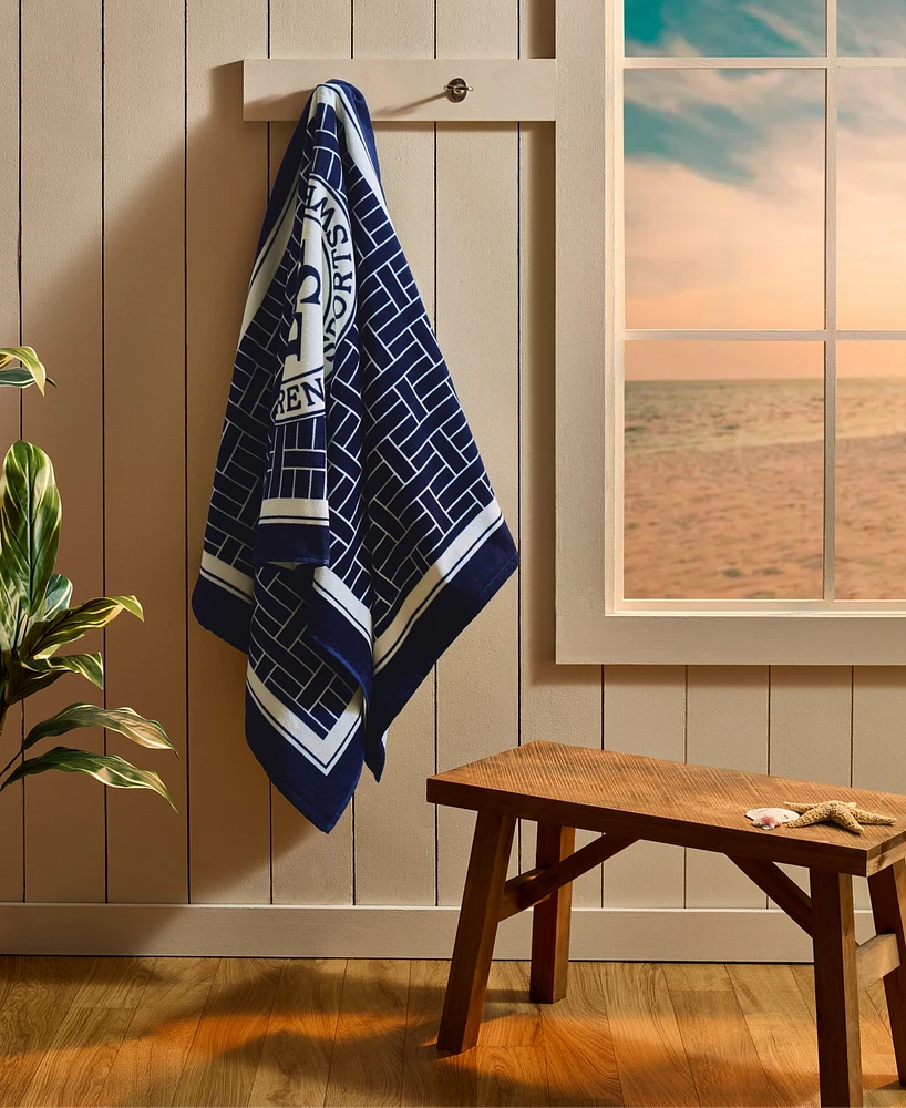 Lacoste Home Geo Badge Cotton Beach Towel