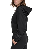 Dkny Sport Women's Cropped Logo Hoodie