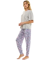 Roudelain Women's Printed Jogger Pajama Pants