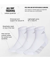 adidas Women's 3-Pk. All Day Training Quarter Socks