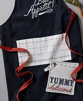 Design Imports Bon Appetit Denim Embroidered Apron