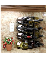 Slickblue 12-Bottle Wine Rack in Mdf with Stylish Finish for Home Storage