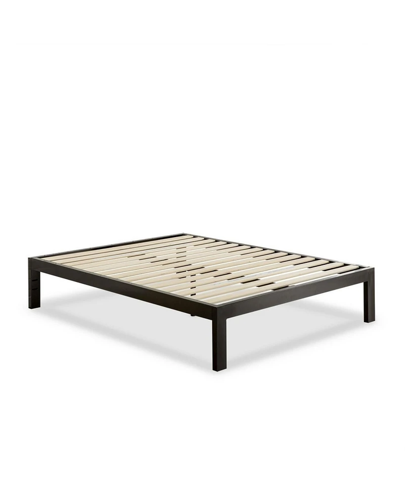 Slickblue Modern Metal Platform Bed Frame with Wood Slats