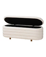 Baxton Studio Betiana Modern Japandi Fabric and Wood Storage Bench