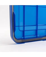 Iris Usa 5Pack 19qt Weatherpro Airtight Plastic Storage Bin with Lid and Seal and Secure Latching Buckles