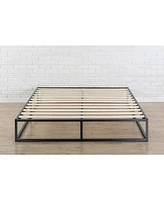 Slickblue Twin Size Low Profile Modern Metal Platform Bed Frame with Wooden Slats for Support