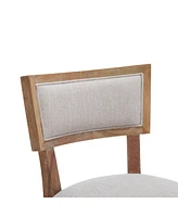 The Pop Home 26.5" Counter Height Bar Stools Set of 2, Upholstered with Backrest and Rubber Wood Frame-The