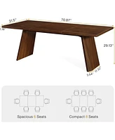 Tribesigns 70-Inch Dining Table for 6 to 8 People, Farmhouse Wooden Kitchen Table, Rectangular Dinner Table with Large Tabletop for Dining Room, Kitch
