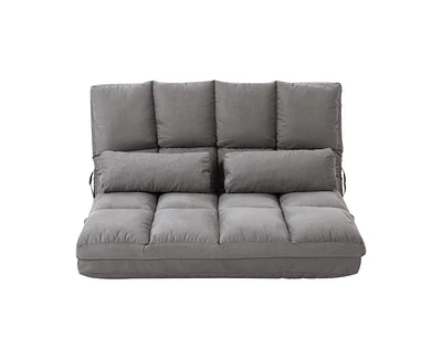 Slickblue Floor Sofa Bed Recliner with Adjustable Back - Multi-Position Convertible Lounge