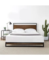 Slickblue Platform Bed Frame with Headboard for Stylish Bedroom Storage and Support