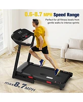 Redliro Foldable Treadmill, 15% Auto Incline, 350 lb Capacity, Bluetooth, Voice Control, Heart Rate Monitor, for Home & Officel