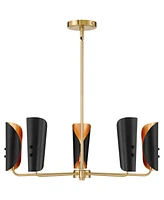 Possini Euro Design Finn 25" Mid Century Modern Pendant Chandelier Ceiling Light Fixture Dining Room Over Table Kitchen Island Foyer Hanging 5-Light B