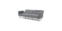 Slickblue Linen Split-Back Futon Sofa Bed - Convertible Couch for Small Spaces