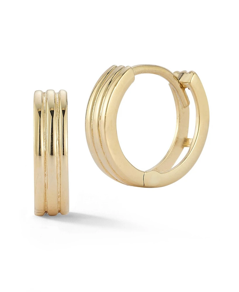 Rachel Zoe 14K Gold Ribbed Huggie Earrings