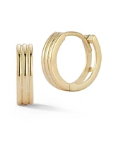 Rachel Zoe 14K Gold Ribbed Huggie Earrings