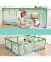 Comomy Baby Playpen, 63x63'' Extra Large Playard, Kids Activity Center with Anti-Slip Base, Safety Play Yard for Infants Toddlers