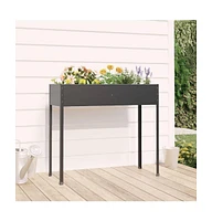 vidaXL Garden Planter Anthracite 39.6"x15.9"x35.4" Galvanized Steel