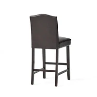 The Pop Home Set of 2, 27" Upholstered Counter Height Barstools with Nailhead Trim-The Pop Home