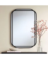 Uttermost Double Radius Matte Black 24" x 36 1/4" Wall Mirror