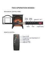 Mondawe 18 Inch 3D Flame Electric Infrared Quartz Fireplace Stove With Remote Control