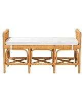 bali & pari Nairi Modern Bohemian Natural Brown Rattan Bench