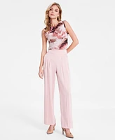 Bar Iii Women's High-Rise Wide-Leg Satin Pants, Exclusively at Macy's