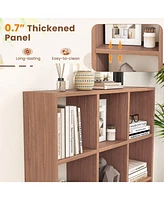 Gouun 9-Cube Bookcase with 6 Removable Shelves and Raised Support Feet