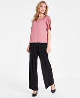 Bar Iii Women's Satin V-Neck Blouse, Exclusively at Macy's