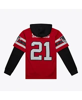 Mitchell & Ness Men's Deion Sanders Red Atlanta Falcons Player Name Number Hoodie Legacy Jersey