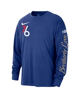 Nike Men's Royal Philadelphia 76ers 2024/25 City Edition Courtside Max90 Heavyweight Long Sleeve T-Shirt