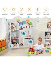 Gouun Kids Toy and Book Organizer Children with Storage Bins