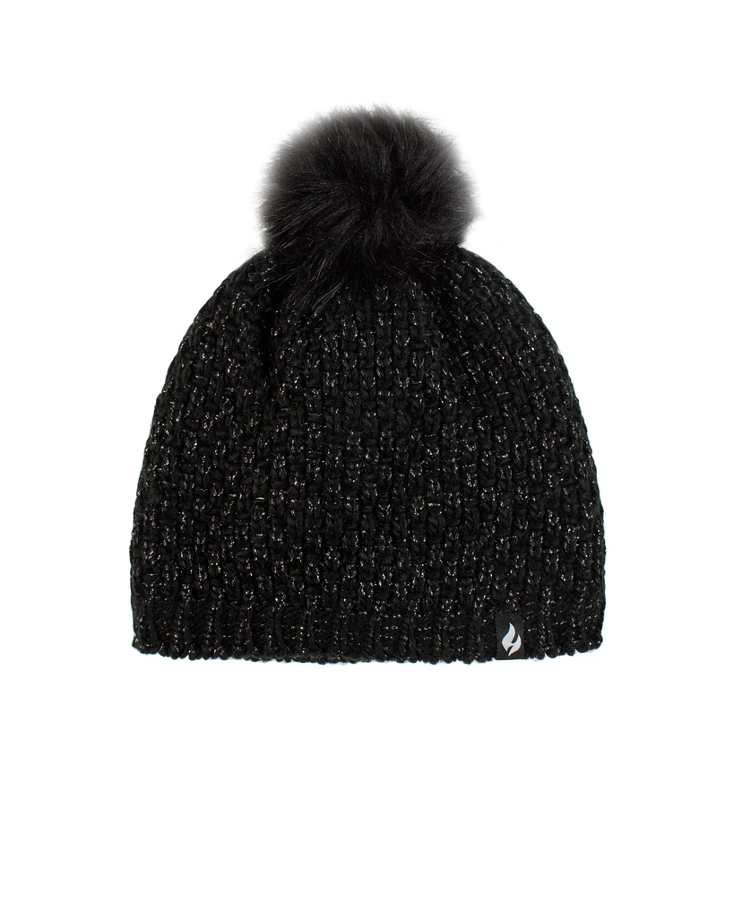 Heat Holders Corsica Basket Weave Pom-Pom Hat