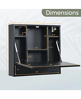 Gouun Wall-Mount Floating Desk Foldable Space Saving Laptop Workstation